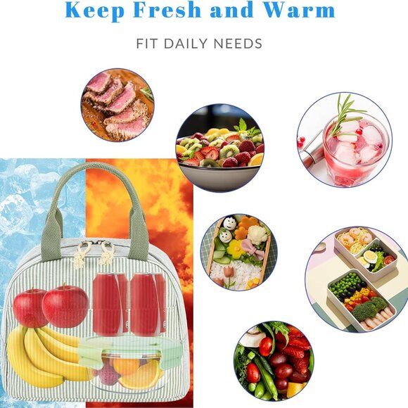 Lunch Box for Women Cute Lunch Bag Reusable Insulated Lunch Bags Large Capacity - Picture 6 of 9